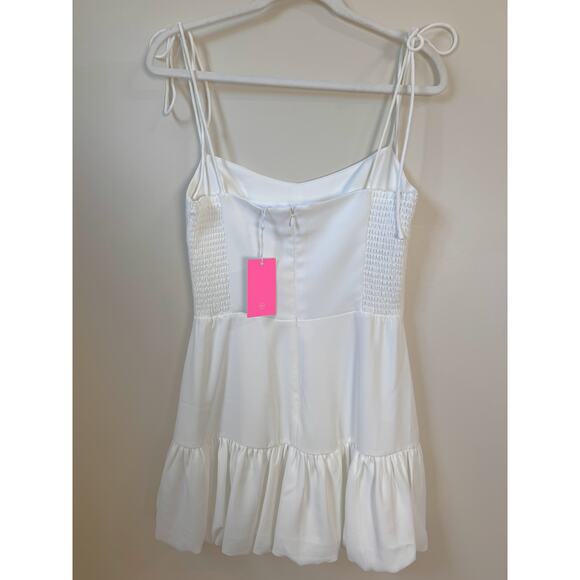 NEW NWT Amanda Uprichard Ivy Bubble Skirt Mini Dress White Size Medium‎ - Picture 4 of 6
